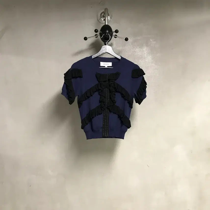 [BUNJANG] BORA AKSU Short Sleeve Knit Navy 38W / BORA AKSU 반팔 니트 네이비 38(W)