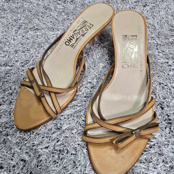 [BUNJANG] Salvatore Ferragamo Tan Strap Sandals Size 36.5 / 페라가모 탠 스트랩 샌들 36.5