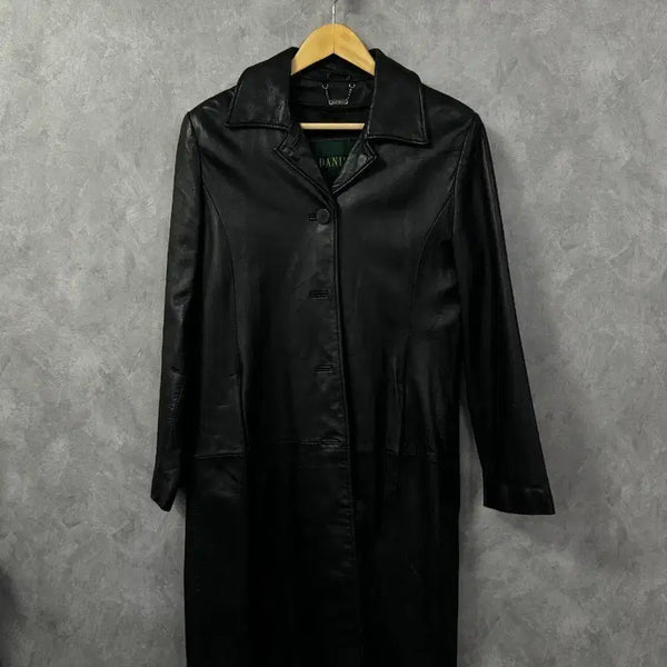 [BUNJANG] DANIEL HECHTER Black Leather Coat (Size 55) / DANIEL HECHTER 블랙 가죽 코트 55