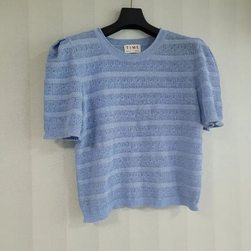 [BUNJANG] 24Time Crochet Puff Sleeve Knit Top / 24타임 크로셰 퍼프 소매 니트 탑