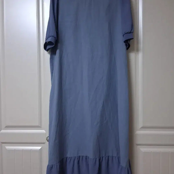 [BUNJANG] Marie Claire Linen Blend Long Dress / 마리끌레르 린넨혼방원피스 면마혼방 연청롱원피스