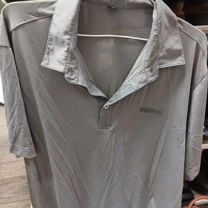 [BUNJANG] THERE D FACE Men's Polo Shirt Grey 105 / [THERE D FACE] 폴로셔츠 그레이105
