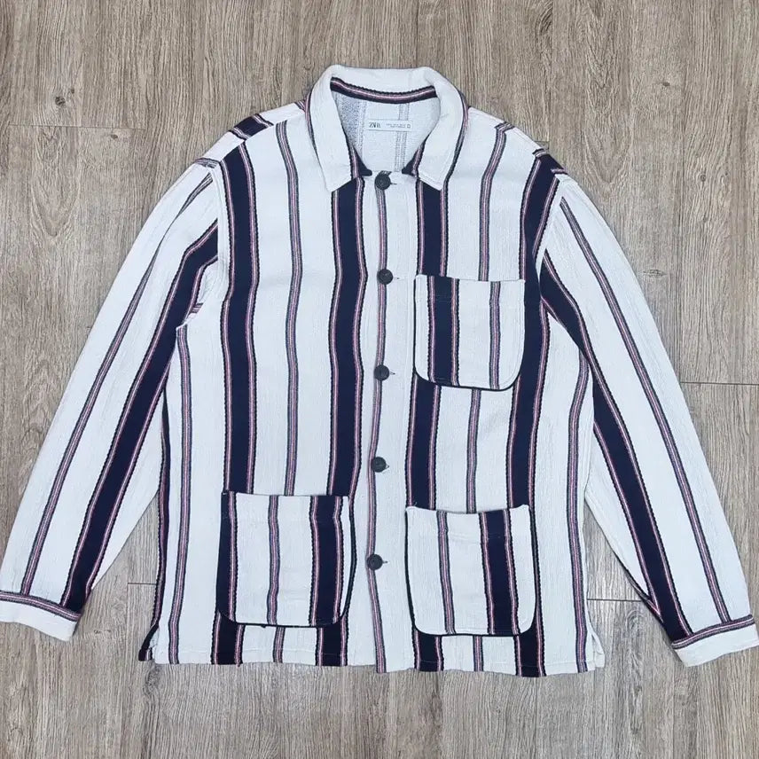 [BUNJANG] Zara Striped Coverall Jacket XL / ZARA 스트라이프 커버홀 자켓 XL _ 남성