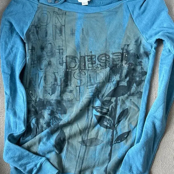 [BUNJANG] Diesel Open Shoulder Cotton Long Sleeve / 디젤 오픈 숄더 코튼 롱슬리브