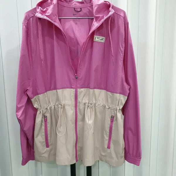 [BUNJANG] Nike Hooded Windbreaker Jacket Pink Beige / 나이키 후드 바람막이 자켓 핑크 베이지