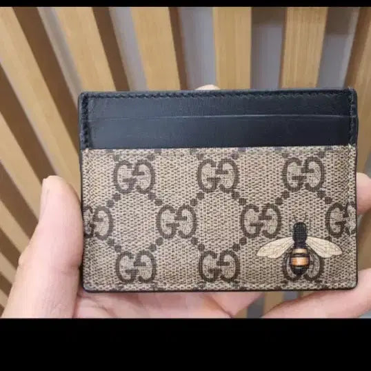 [BUNJANG] Gucci GG Pattern Bee Card Wallet / 구찌 카드 지갑 비 꿀벌
