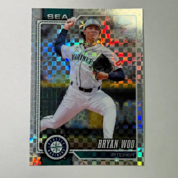 [BUNJANG] Seattle Mariners Bryan Woo X-Fractor Topps Chrome MLB Baseball Card / 시애틀 마리너스 브라이언 우 엑스프렉터 탑스크롬 MLB 야구카드