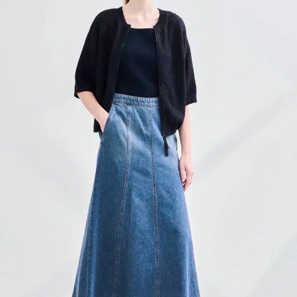 [BUNJANG] Lattbytee Blue Denim Midi Skirt / 래트바이티 청데님 스커트