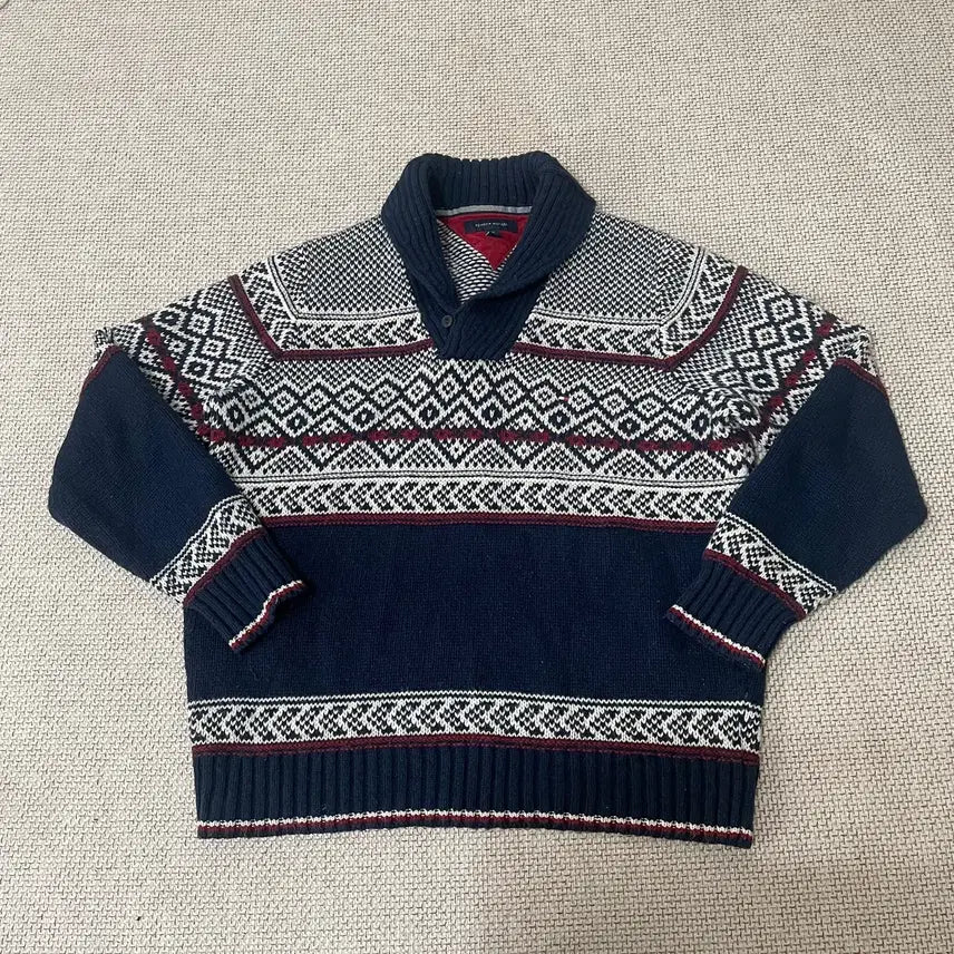[BUNJANG] Tommy Hilfiger Shawl Collar Sweater Knit L / L 타미힐피거 숄카라 스웨터 니트 N.6989