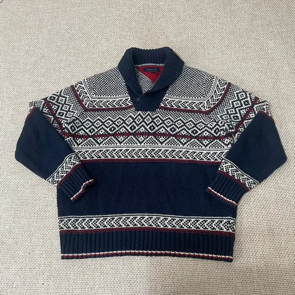 [BUNJANG] Tommy Hilfiger Shawl Collar Sweater Knit L / L 타미힐피거 숄카라 스웨터 니트 N.6989