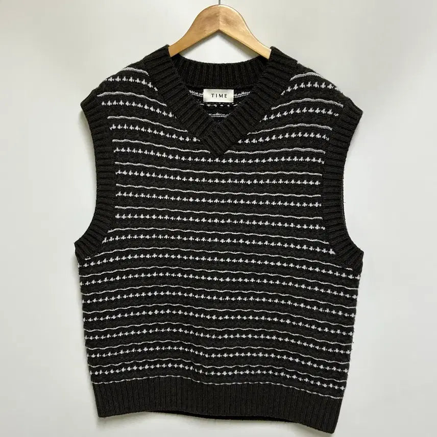 [BUNJANG] TIME (Hansem) Pattern Knit Vest - Men's 100 / [남자-100]TIME 한섬 타임 패턴 니트 베스트