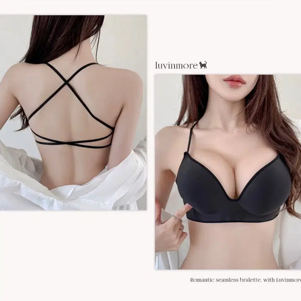 [BUNJANG] Volume Halterneck X-Strap Bra (New) / 볼륨 홀터넥 6cm X자브라(새상품)