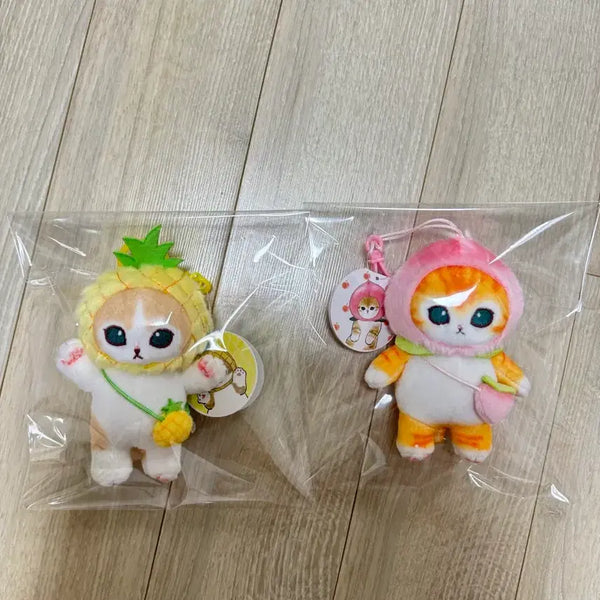 [BUNJANG] MOHU SAND Peach Costume Cat Charm / 모후샌드 모프샌드 복숭아, 파인애플 코스튬 고양이 키링