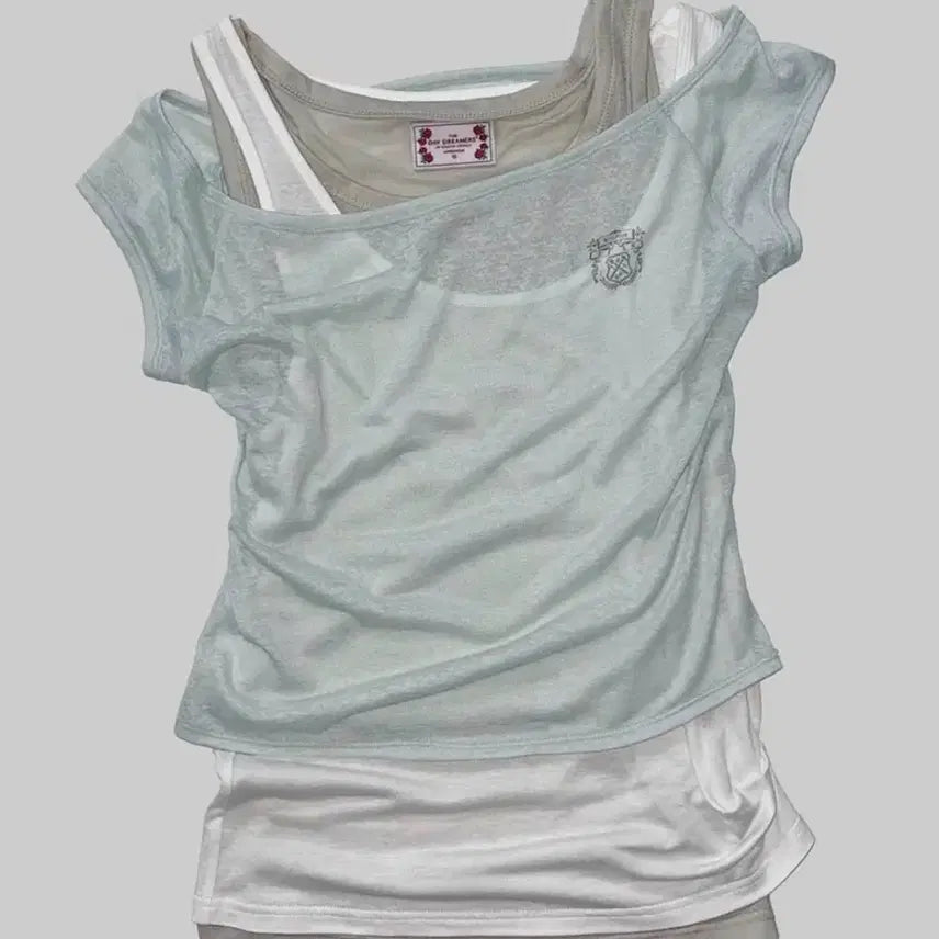 [BUNJANG] Sculptor Lazy Sleeveless Layered Tee Mint / 스컬프터 레이지 Lazy Sleeveless Layered Tee 민트