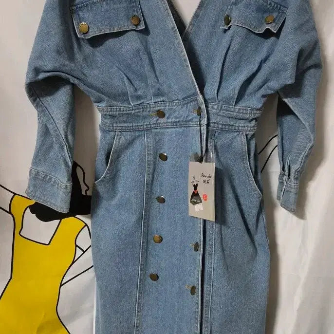 [BUNJANG] Denim Wrap Dress / 데님 랩 원피스[새상품]