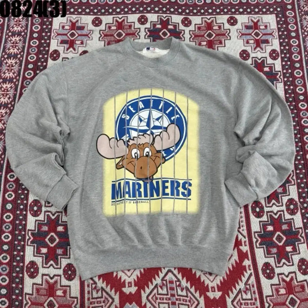 [BUNJANG] MLB Seattle Mariners Sweatshirt Grey L / MLB 시애틀 매리너스 맨투맨 그레이 L 8/24