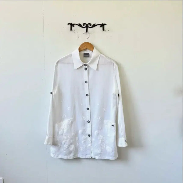 [BUNJANG] GEIGER Embroidered Linen Jacket / GEIGER 플라워 자수 린넨 재킷