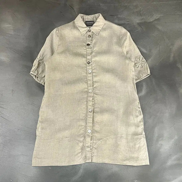 [BUNJANG] GEIGER Linen Half Shirt / 가이거 린넨 하프 셔츠 y19006