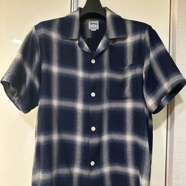 [BUNJANG] Houston Japan Check Short Sleeve Shirt - Size M / HOUSTON 재팬 체크 반팔 셔츠 M