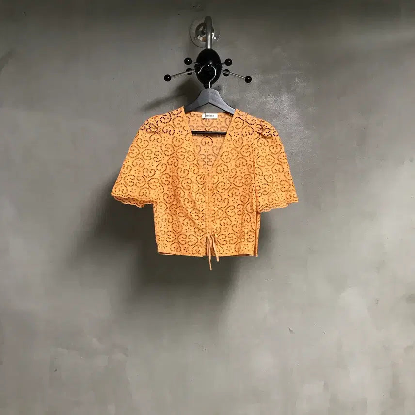 [BUNJANG] Sandro Short Sleeve Blouse Size 0 / 산드로 반팔 블라우스 0(W)