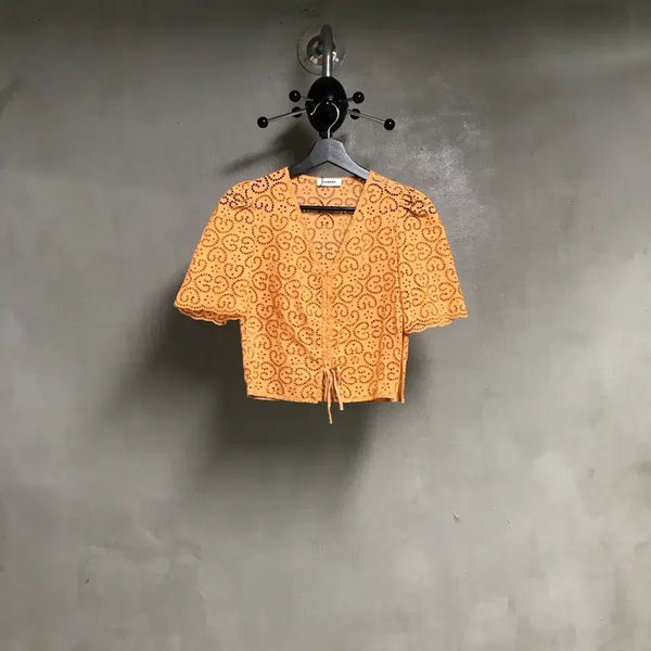[BUNJANG] Sandro Short Sleeve Blouse Size 0 / 산드로 반팔 블라우스 0(W)