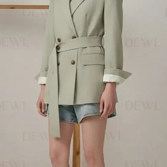 [BUNJANG] DEWL Belted Jacket Olive / 듀엘 벨티드 자켓