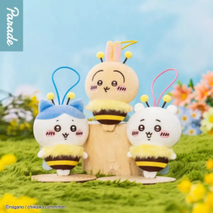 [BUNJANG] Chiikawa Usagi Honey Bee Keychain (Opened Capsule, Sealed Vinyl) / 치이카와 일본 세븐 꿀벌 키링 우사기
