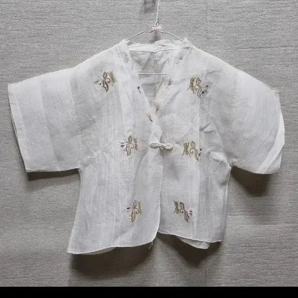 [BUNJANG] Mosi Linen Embroidered Blouse XL / v012 모시 상의