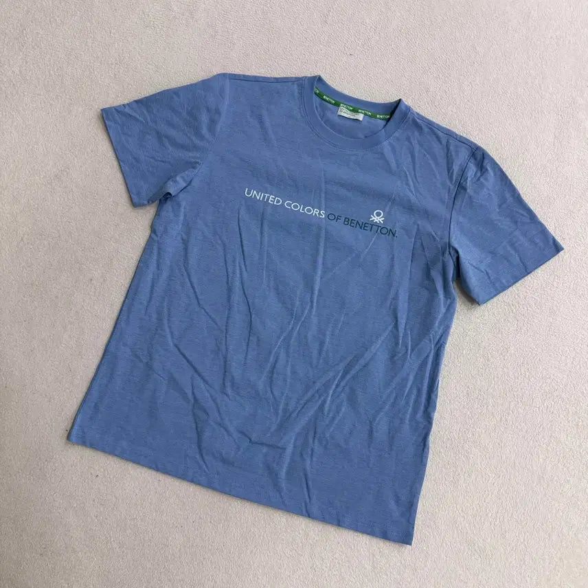 [BUNJANG] Benetton Blue Short-Sleeve T-Shirt / L 새상품 베네통 블루 반팔 티 0818T2