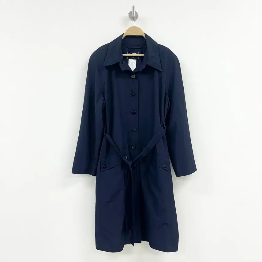 [BUNJANG] Chanel Navy Trench Coat / 정품)샤넬 네이비 트렌치 코트