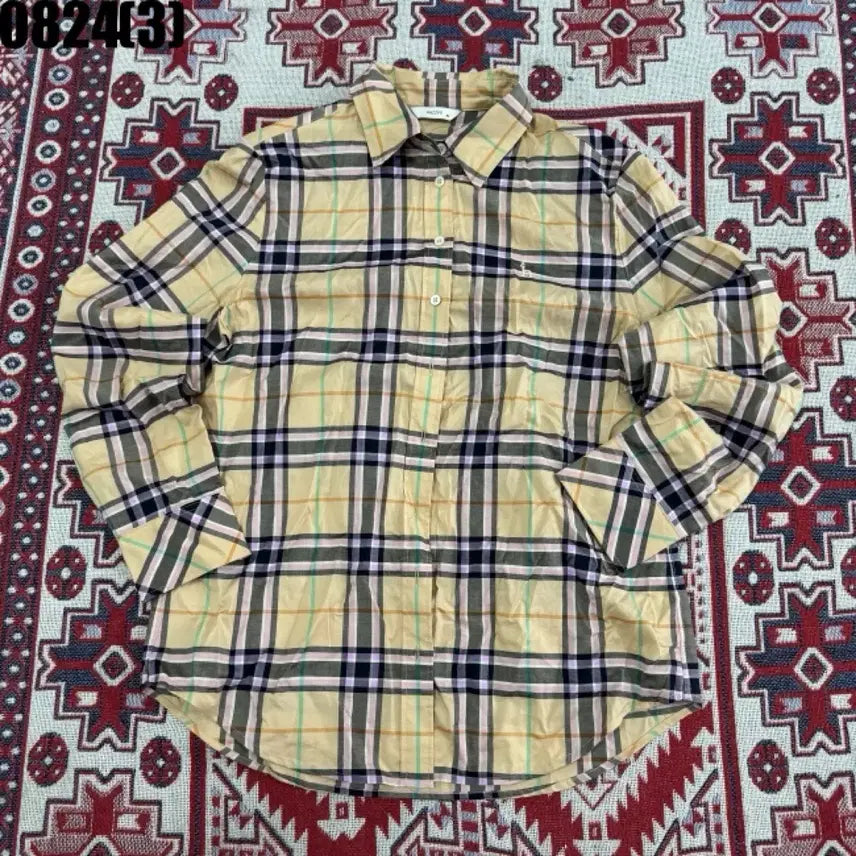 [BUNJANG] Hazzys Check Shirt Yellow Size 90 / 헤지스 체크 셔츠 옐로우 90 8/24