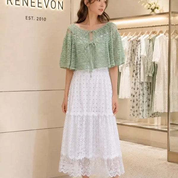 [BUNJANG] Lenibon Crocheted Balloon Cardigan / 레니본 크로쉐 벌룬 가디건