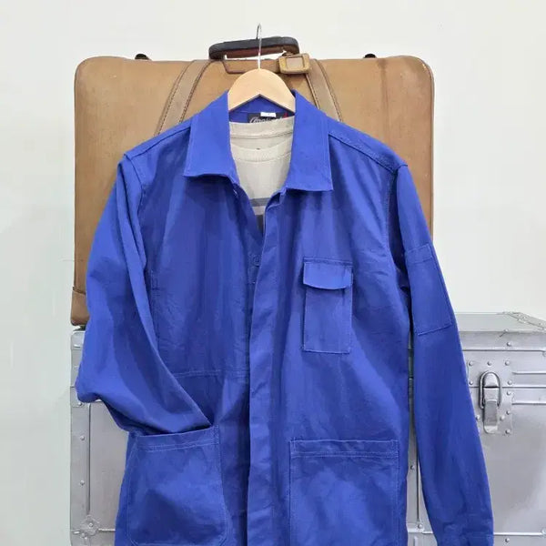 [BUNJANG] French Work Jacket Classic Blue Cotton 100% Workwear Jacket / [L/프렌치 워크자켓] 클래식 블루 오리지널 워크웨어 자켓(면100%)