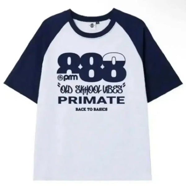 [BUNJANG] Prime Eight VIBES Oversized Raglan T-Shirt / 프라임에이트 VIBES 오버핏 래글런 반팔티셔츠