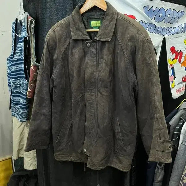 [BUNJANG] 90s Korean Genuine Leather Suede Jacket / 90s 소가죽 스웨이드 자켓 Made in KOREA