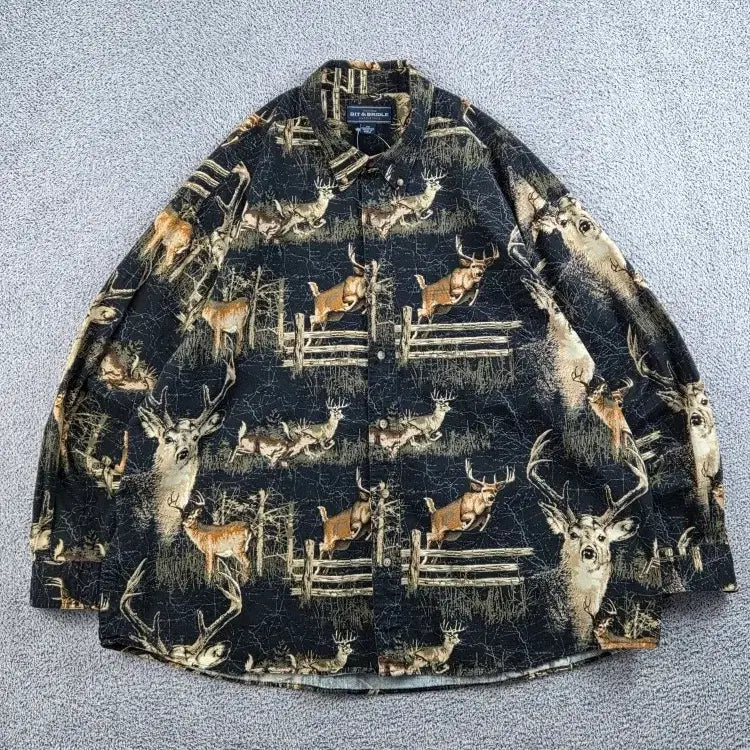 [BUNJANG] Bit & Bridle Hunting Pattern Shirt (2XL) / 빗 앤 브리들 패턴 셔츠 ( 2XL ) / 13395