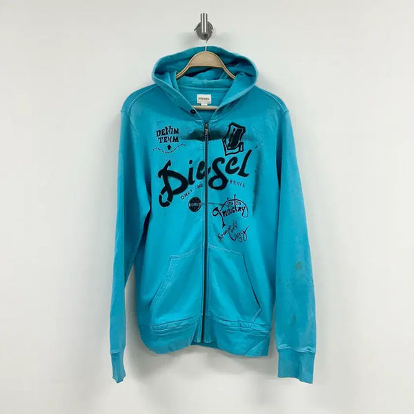[BUNJANG] Diesel Printed Hoodie Zip-up / 정품)디젤 프린팅 후드집업