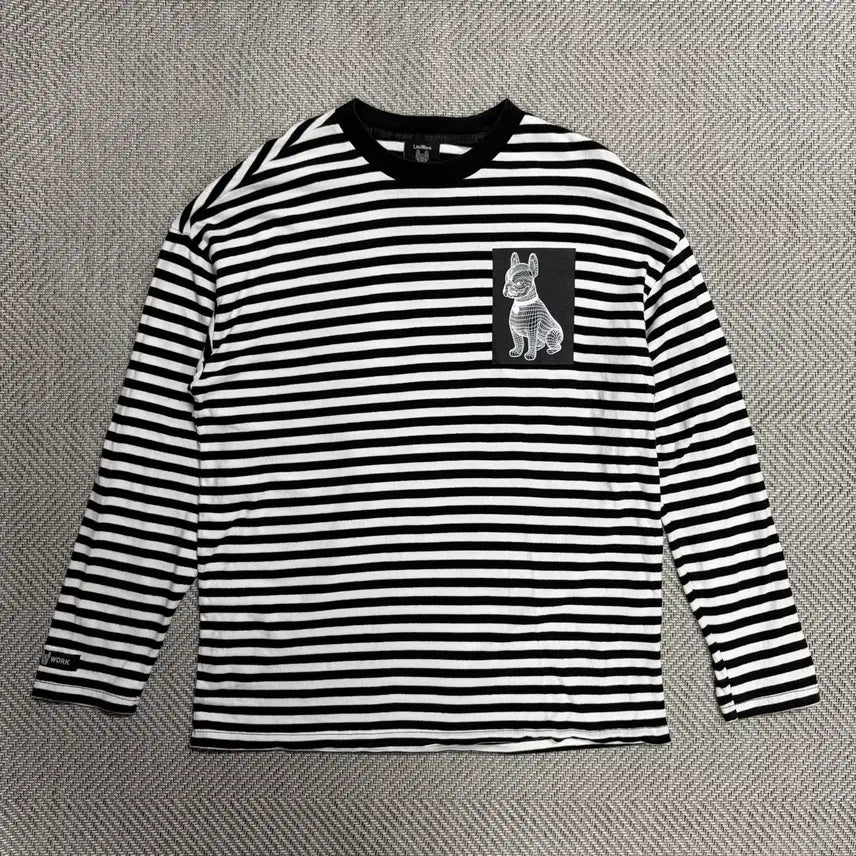 [BUNJANG] Life Work Striped Long Sleeve T-Shirt / (L)라이프워크 스트라이프 긴팔티