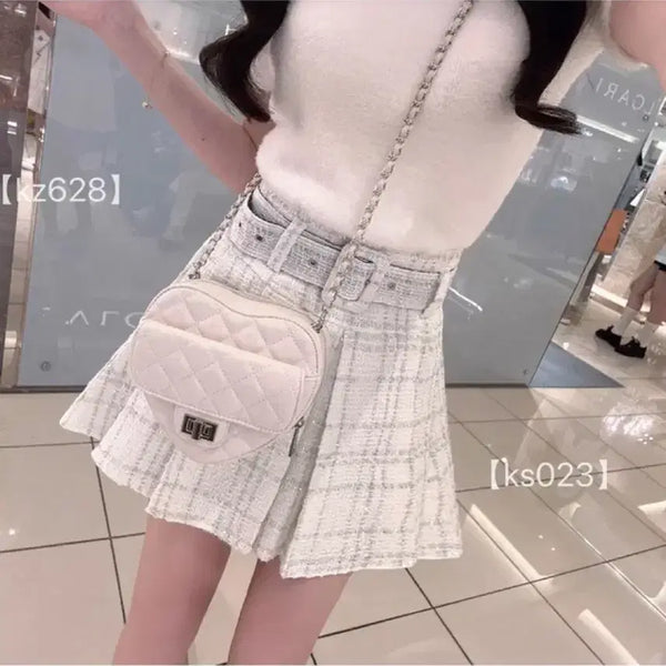 [BUNJANG] GRL Tweed Mini Skirt / grl 그레일 벨트 트위트 미니 스커트 판매 스나계 양산형 에블린