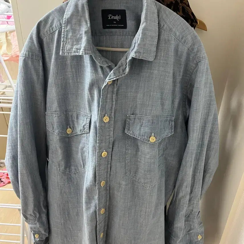 [BUNJANG] Drakes Chambray Shirt XL / 드레익스 샴브레이 셔츠