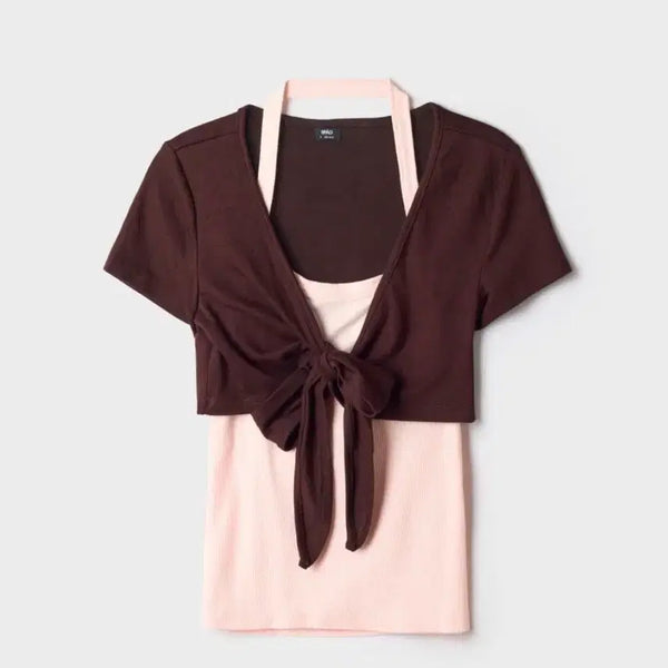 [BUNJANG] SPAO Halter Knit Cardigan Set / 스파오 홀터 나시 가디건 세트