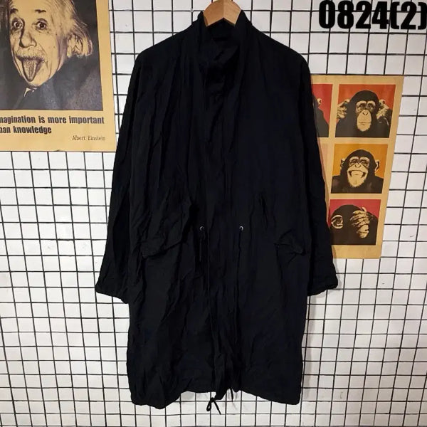 [BUNJANG] Black Windbreaker Field Jacket M 0824 / 블랙 바람막이 야상 점퍼 M 0824