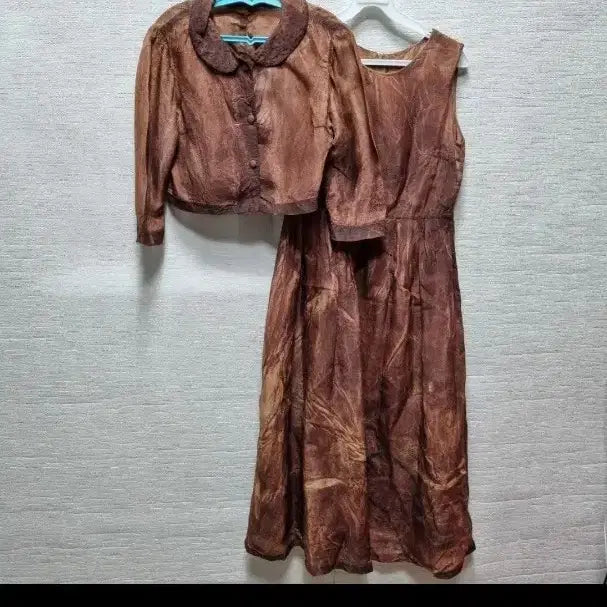 [BUNJANG] V017 Linen One-Piece Jacket Set / v017 인견 원피스 자켓 세트