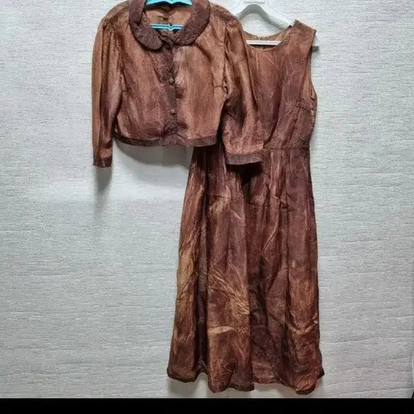 [BUNJANG] V017 Linen One-Piece Jacket Set / v017 인견 원피스 자켓 세트