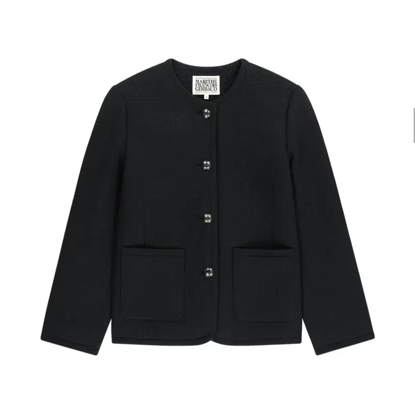 [BUNJANG] Marithe Francois Girbaud Tweed Round Neck Jacket Black M / 마리떼프랑소와저버 트위드 라운드넥 자켓