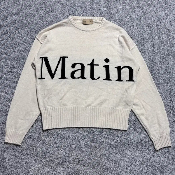 [BUNJANG] Matin Kim Big Logo Oversized Knit Pullover / F 마뗑킴 빅 로고 오버핏 니트 풀오버 0823