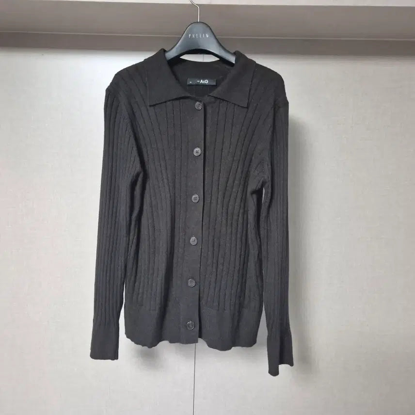 [BUNJANG] The Edge Collar Knit Cardigan Brown / 55)더엣지 카라 니트 가디건 브라운