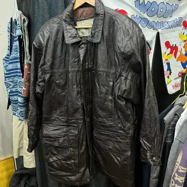 [BUNJANG] Harajuku Mother 90s Cowhide Car Coat / 90s Harajuku Mother 카우레더 카코트