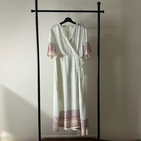 [BUNJANG] DEWL Wrap Dress Patterned / 듀엘 DEWL 랩 원피스