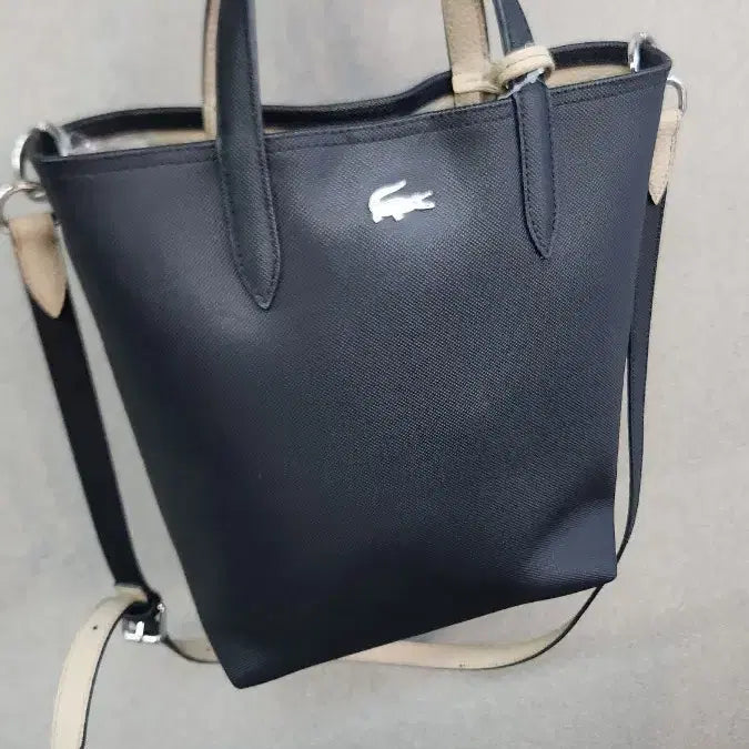 [BUNJANG] Lacoste Tote Bag Crossbody Navy / 라코스테 토트백 겸 크로스백 네이비